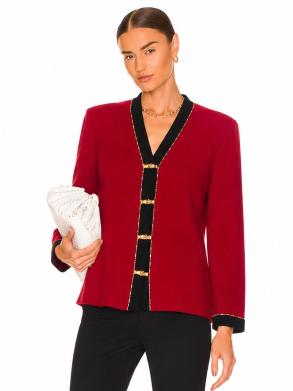 St. John Collection Red and Black Evening Jacket